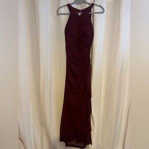 Elegant Burgundy Evening Gown